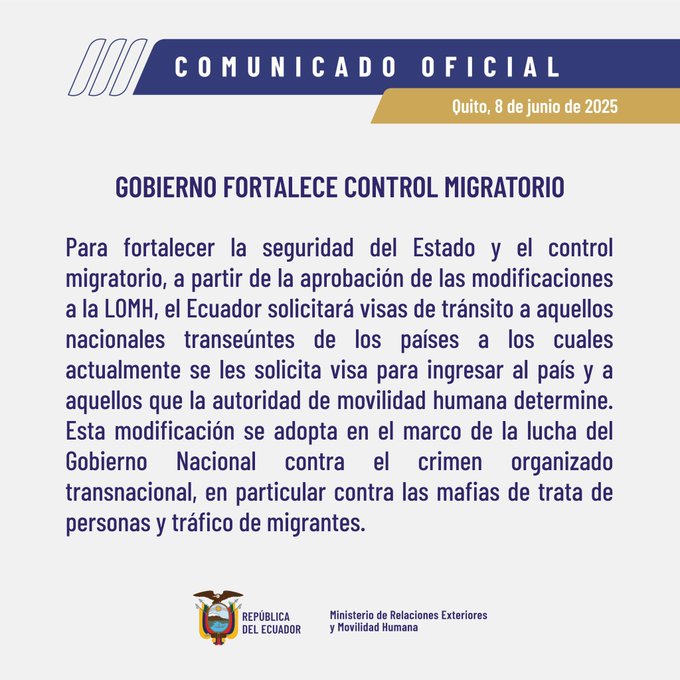 Comunicado oficial de la Cancillería ecuatoriana (Foto tomada de Cuba Noticias 360).