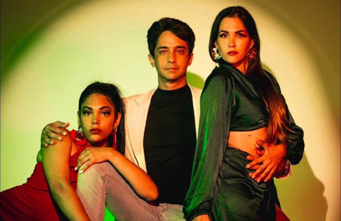 Los actores Enrique Bueno, Gabriela Álvarez y Dalia Yacmell Lima, protagonistas de la telenovela “Regreso al corazón”.