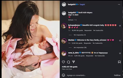 Foto tomada de la cuenta de Instagram de la cantante Rihanna.
