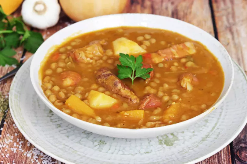 receta cubana muy especial: un buen plato de chícharos