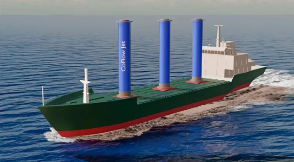 Un barco moderno con velas