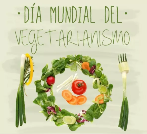 Cartel dedicado al Día Mundial del Vegetarianismo