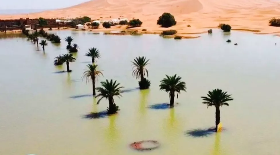 Desierto del Sahara bajo el agua por vez primera en 50 años