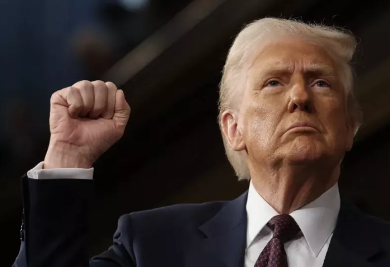 El presidente Donald Trump durante su discurso del 4 de marzo.