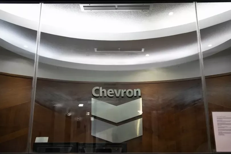 Logo de la empresa petrolera estadounidense Chevron