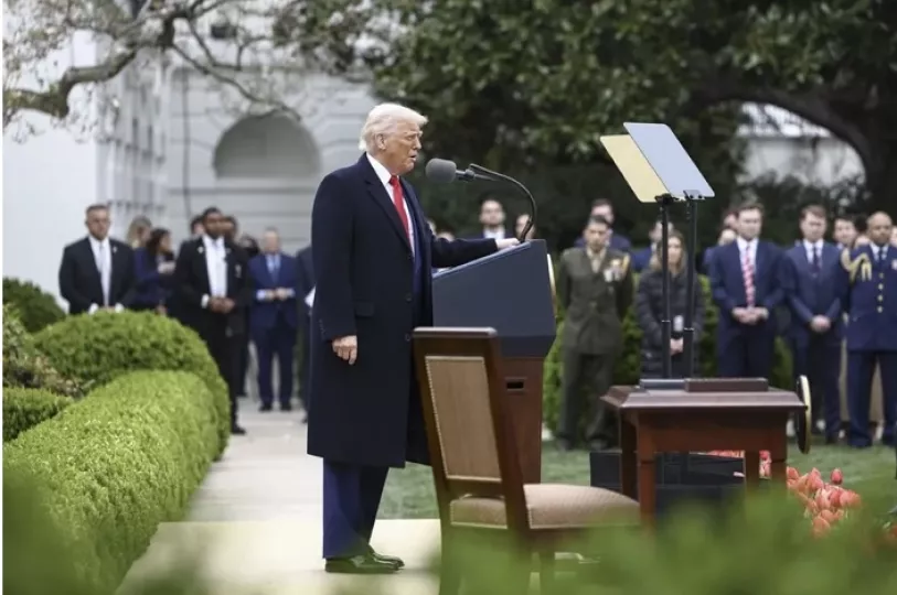 El presidente estadounidense durante el anuncio de los aranceles el pasado 2 de abril.