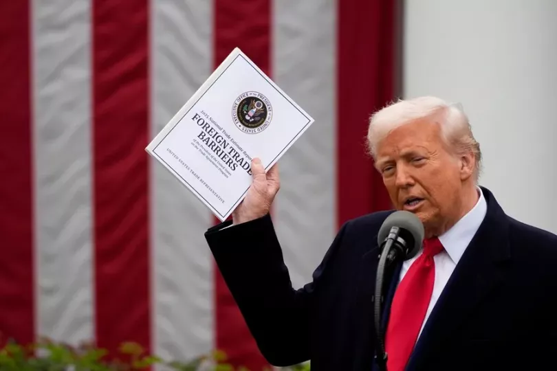 El presidente Donald Trump durante el anuncio de los aranceles