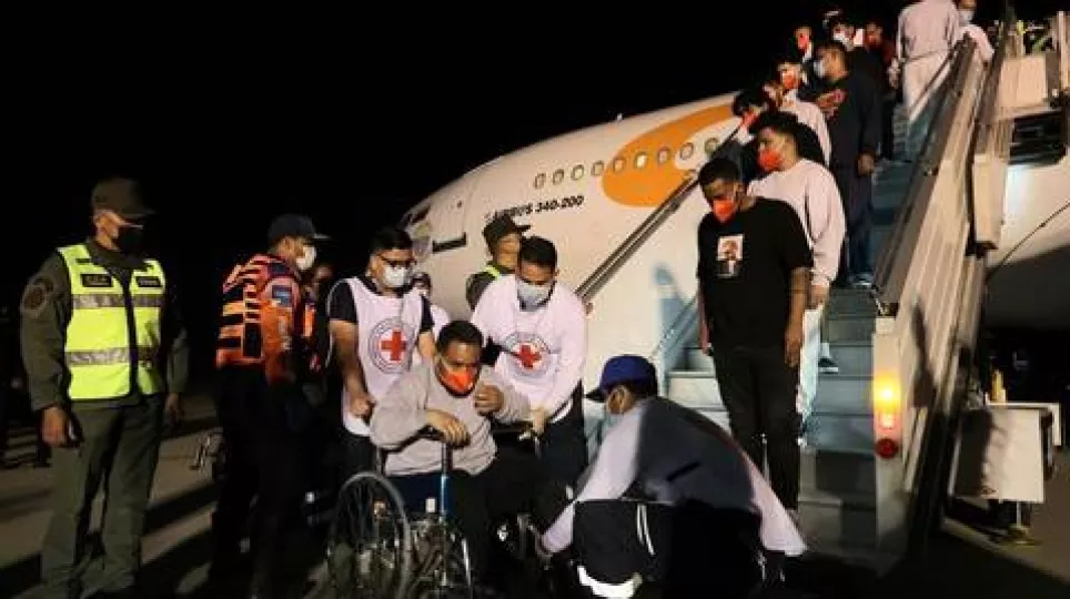 Avión de Conviasa aterriza en Venezuela con 178 migrantes. Foto de Archivo tomada el 28 de marzo de 2025.