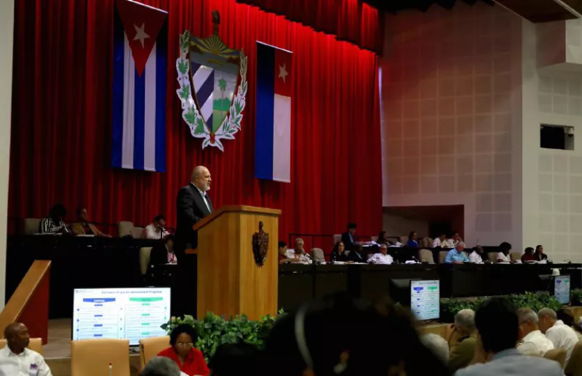 Manuel Marrero Cruz, primer ministro cubano, en comparecencia durante el Quinto Periodo Ordinario de Sesiones de la Asamblea Nacional del Poder Popular, en su X Legislatura.