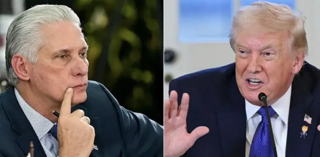Los presidentes Miguel Díaz-Canel Bermúdez (Cuba) y Donald Trump (Estados Unidos).
