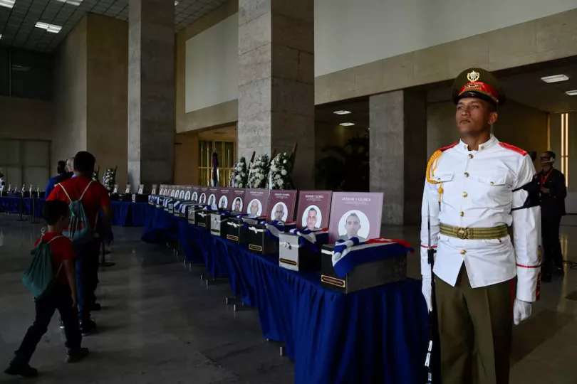 Honras fúnebres a los 32 cubanos caídos en Venezuela.