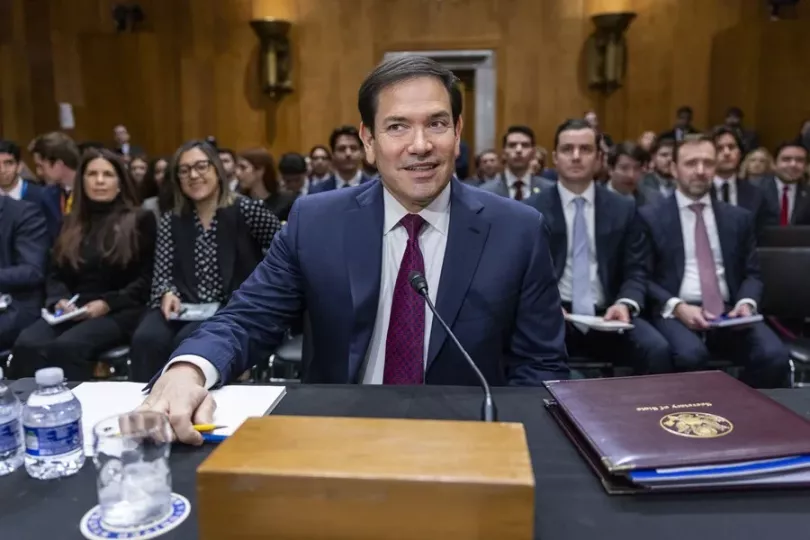 Marco Rubio, secretario de Estado de Estados Unidos, ante el Senado el pasado miércoles para informar de los planes sobre Venezuela.