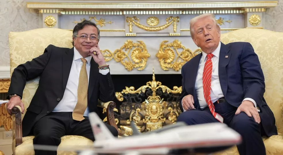 Gustavo Petro y Donald Trump en el Despacho Oval de la Casa Blanca.