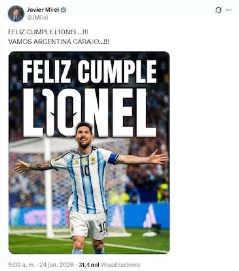 Fotografía de Lionel Messi con la camiseta de la Selección Argentina durante el Mundial 2026.