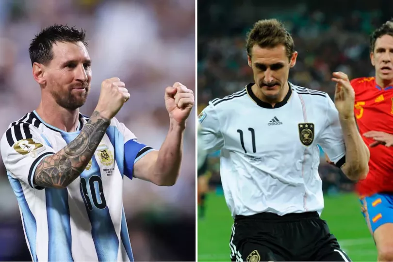 Lionel Messi celebrando un gol durante un partido de la Copa del Mundo 2026.