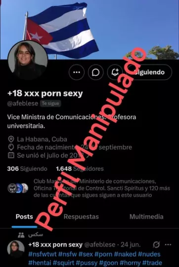 Logotipo y comunicado oficial del Ministerio de Comunicaciones de Cuba sobre seguridad digital.