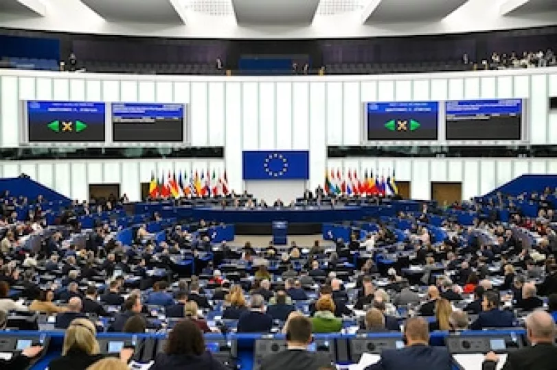 Sede del Parlamento Europeo en Bruselas durante una sesión plenaria.