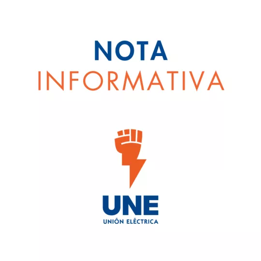Nota informativa de la Unión Eléctrica de Cuba sobre el estado del sistema energético.