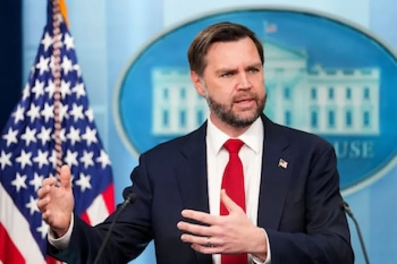 Fotografía de archivo del vicepresidente de Estados Unidos, JD Vance, durante una intervención oficial.