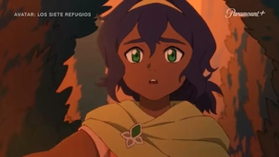 Imagen promocional de la nueva serie animada Avatar: Seven Havens con sus personajes principales.