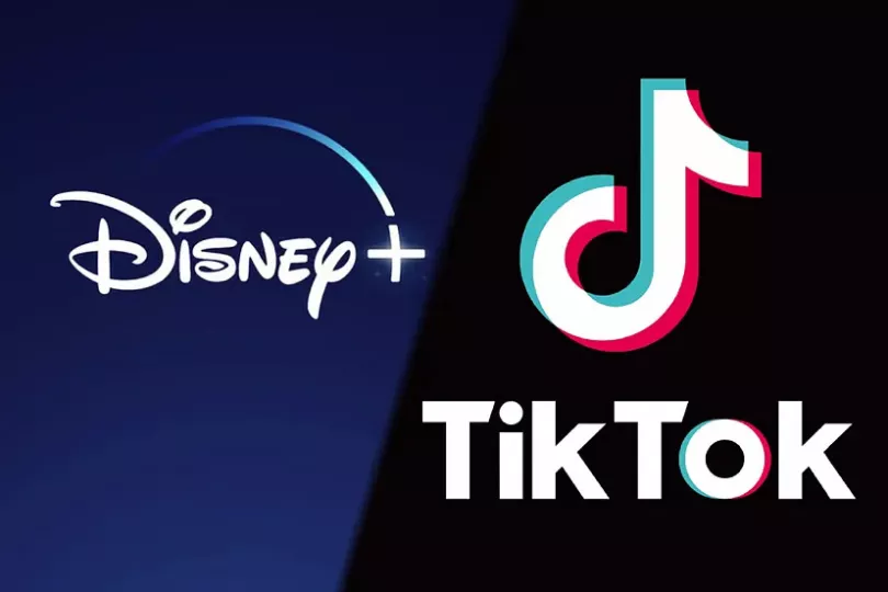 Logos de Disney+ y Tiktok.