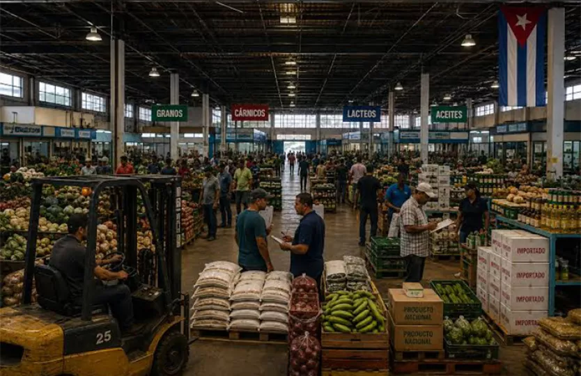 Instalaciones de uno de los nuevos mercados de abasto en Cuba para la comercialización mayorista.