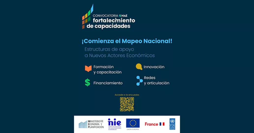 Logotipo y elementos gráficos relacionados con el proyecto de apoyo a los nuevos actores económicos en Cuba.