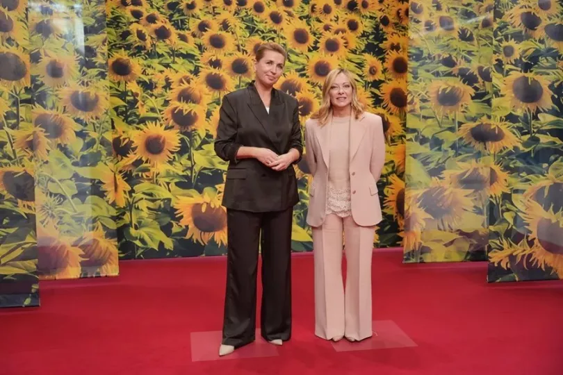 Giorgia Meloni y Mette Frederiksen en una comparecencia conjunta.