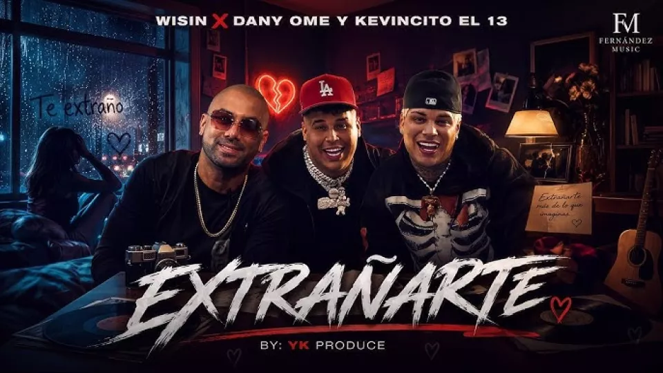 Dany Ome, Kevincito El 13 y Wisin en una imagen promocional de su nueva colaboración musical.