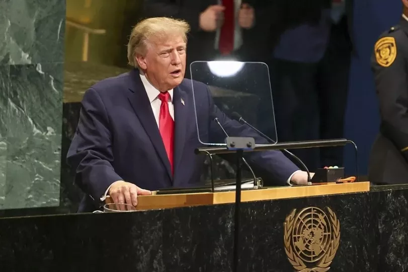 Donald Trump durante su discurso en la Asamblea General de las Naciones Unidas.