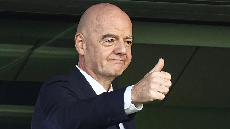 Gianni Infantino durante una conferencia de prensa en la sede de la FIFA.