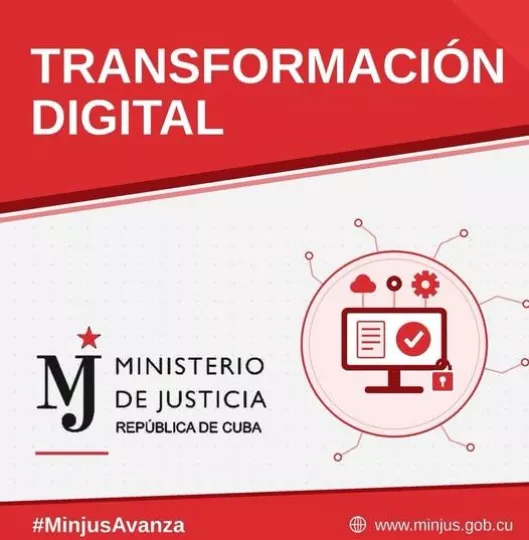 Infografía o imagen institucional representativa de la digitalización del Registro Civil cubano.