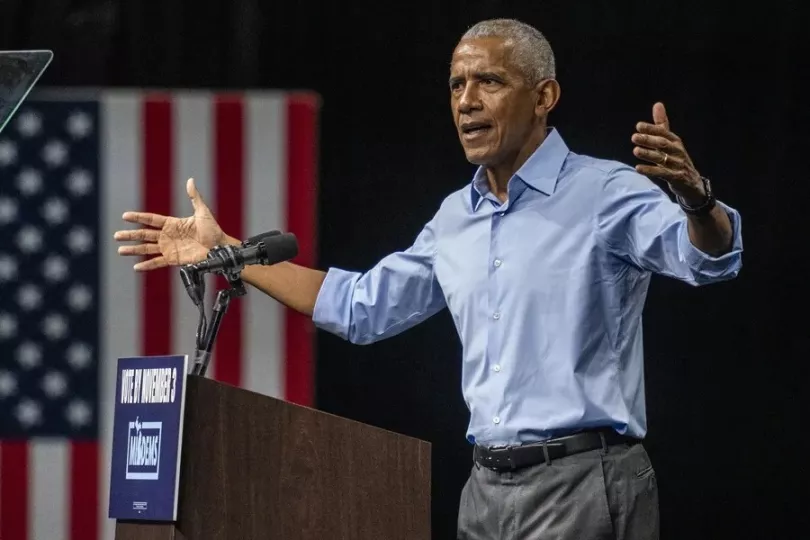Barack Obama durante un discurso en un mitin político en Estados Unidos.