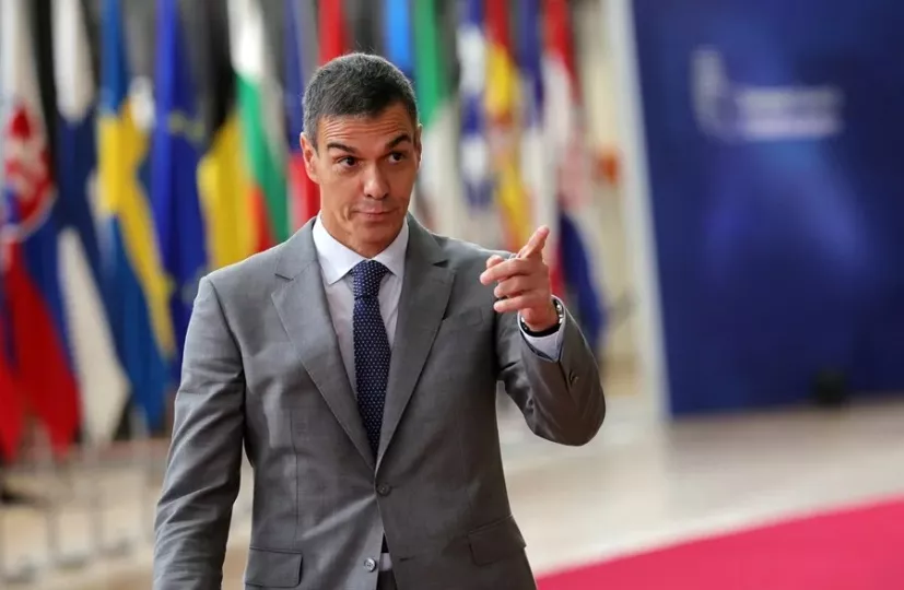 El presidente del Gobierno, Pedro Sánchez, durante una intervención en Bruselas.