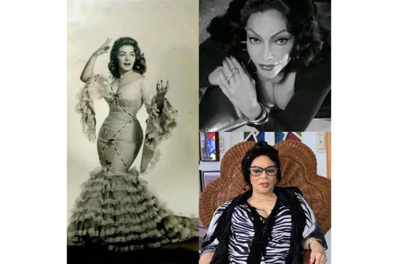 Retrato de Olga Navarro, reconocida artista cubana denominada La Vedette del Verso.