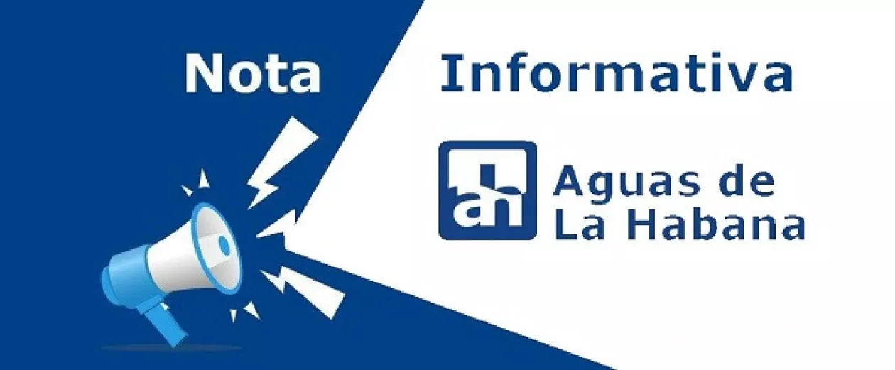 Infografía o aviso sobre la interrupción programada del servicio de agua en La Habana.
