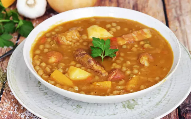 receta cubana muy especial: un buen plato de chícharos