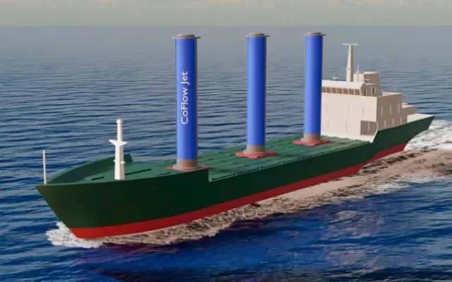 Un barco moderno con velas
