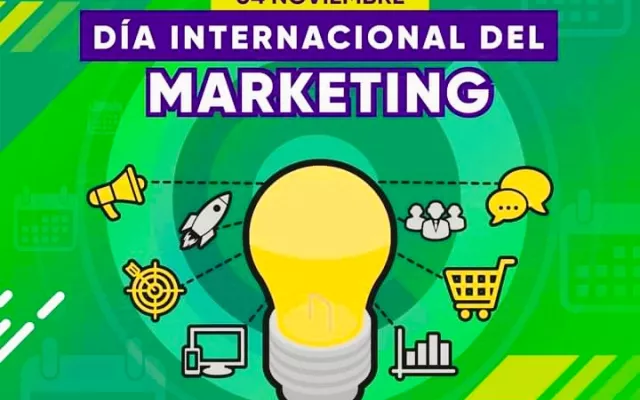 Cartel promocional sobre el Día Internacional del Marketing 