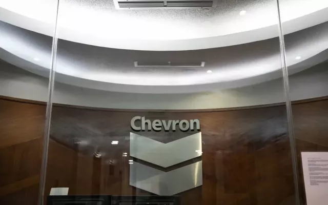 Logo de la empresa petrolera estadounidense Chevron