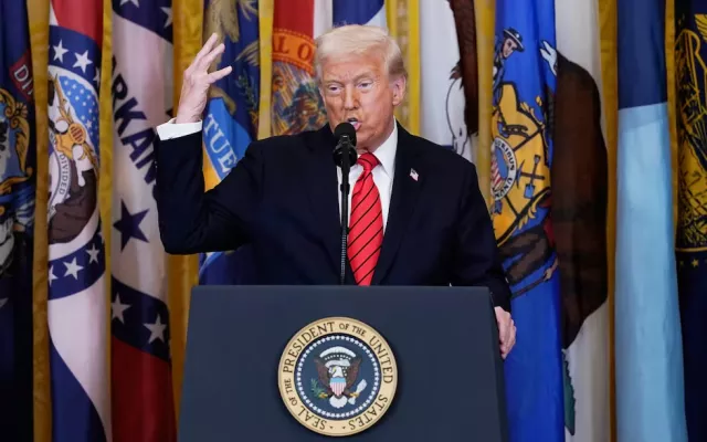 Trump durante un evento la semana pasada en la Casa Blanca