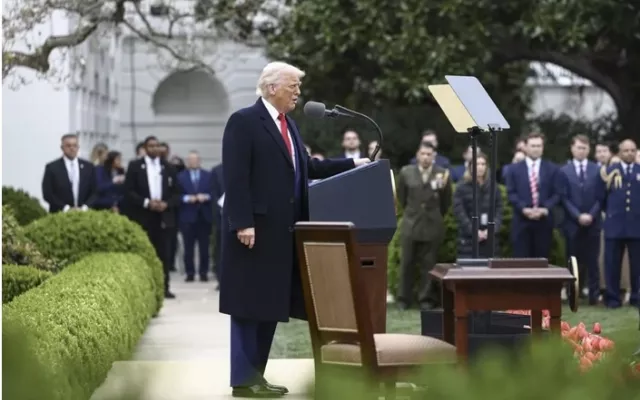 El presidente estadounidense durante el anuncio de los aranceles el pasado 2 de abril.