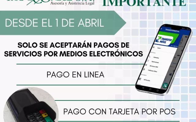Transconsul solo aceptará pagos de sus servicios por vías electrónicas