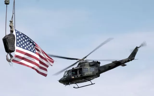 Un helicóptero canadiense en un ejercicio militar en junio pasado.