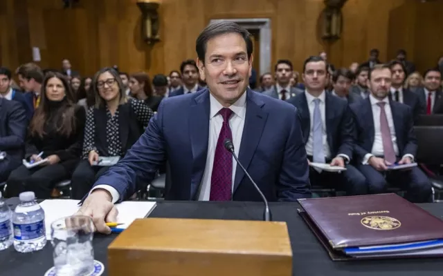 Marco Rubio, secretario de Estado de Estados Unidos, ante el Senado el pasado miércoles para informar de los planes sobre Venezuela.