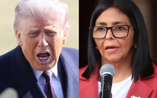 Los presidentes de EE.UU y Venezuela, Donald Trump y Delcy Rodríguez. Foto: EFE / Archivo.
