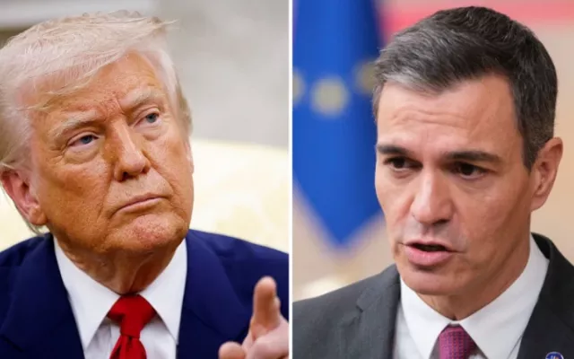 Los presidentes Donald Trump (Estados Unidos) y Pedro Sánchez (España).