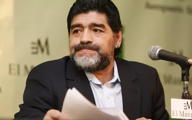 La leyenda argentina del fútbol Diego Armando Maradona.