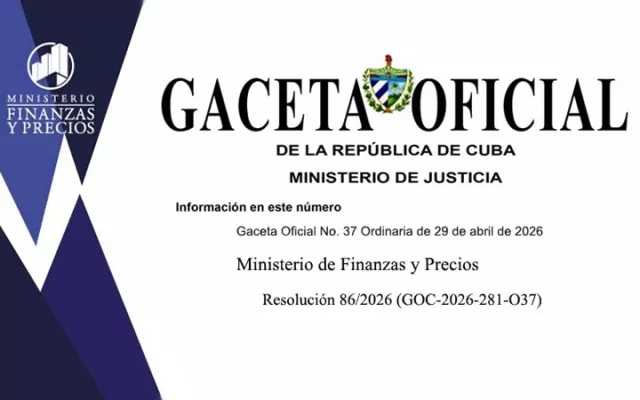 Imagen de la Gaceta Oficial con la resolución del Ministerio de Finanzas y Precios.