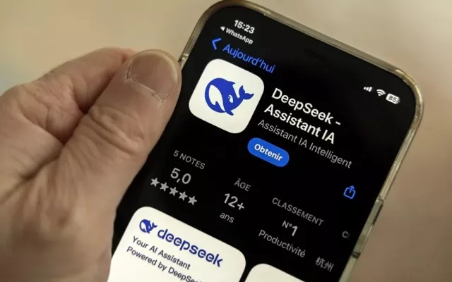 Imagen del logo de DeepSeek en una pantalla de ordenador.